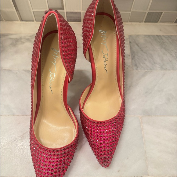 Betsy Johnson Pink Rhinestone Heels - Picture 4 of 6